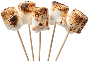 Toasted marshmallow on a stick illustration PNG element cut out transparent isolated on white background ,PNG file ,artwork graphic design.