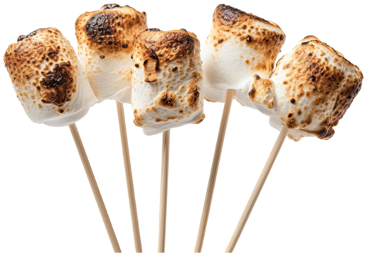 Toasted marshmallow on a stick illustration PNG element cut out transparent isolated on white background ,PNG file ,artwork graphic design.