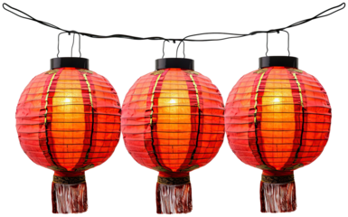 Chinese red lantern illustration PNG element cut out transparent isolated on white background ,PNG file ,artwork graphic design.