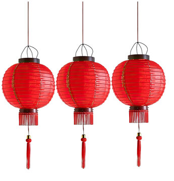 Chinese red lantern illustration PNG element cut out transparent isolated on white background ,PNG file ,artwork graphic design.