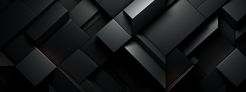 Modern black blue abstract background. Minimal. Color gradient. Dark. Web banner. Geometric shape. 3d effect.