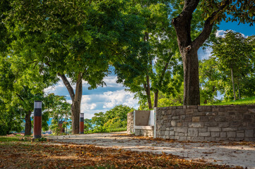 green park next to the famous Benedictine Monastery of Tihany, Lake Balaton