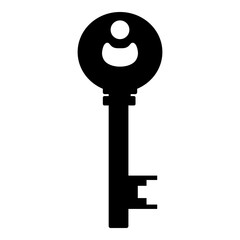 Old door key icon isolated on white background. Vector illustration for any design.