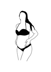 pregnant woman line art symbols vector