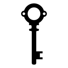 Black simple key isolated on white background. Vector illustration for any design. - 706481401