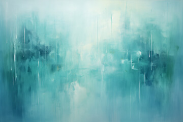 Abstract acrylic painting in aqua tone for background. Generative AI image.