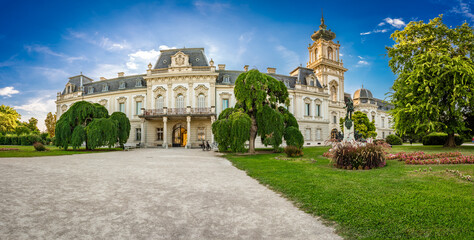 view of The Festetics Palace, Baroque palace located in the Keszthely, Zala, Hungary.