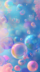 3D Abstract Bubbles in Pastel Colors: Suitable for Creative Backdrops, Graphic Design, and Artistic Projects