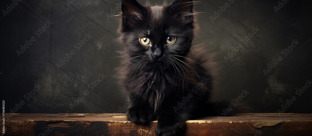 Sticker dark-colored baby cat.