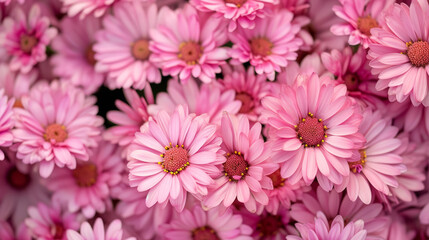 Pink Gerbera Daisy Flowerbed: Suitable for Gardening Blogs and Spring Seasonal Promotions