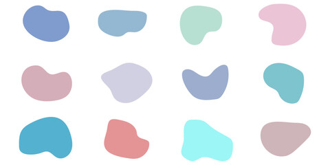 Liquid basic shapes, modern liquid irregular blob shapes, blob shapes abstract elements, abstract vector blobs set vector illustration isolated on white background.