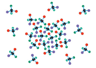 vector molecule model group. colored molecule model illustration. colored molecule model
