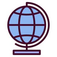 Globe Outline Colour Icon