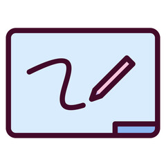 Chalkboard Outline Colour Icon