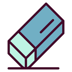Eraser Outline Colour Icon