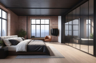 stylish and comfortable home interior. cozy living space with trendy decor in minimalistic style