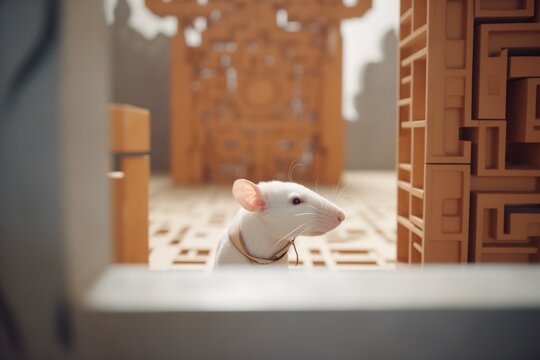 rat facing a decision point in a maze