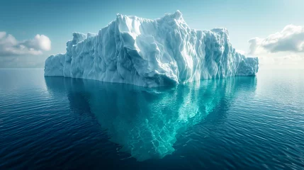 Fotobehang 3d image sections of a.Iceberg floating in the middle of the sea. © jkjeffrey