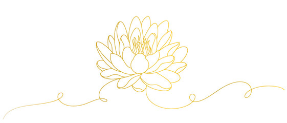 Lotus flower line art style vesak day vector with transparent background eps - obrazy, fototapety, plakaty
