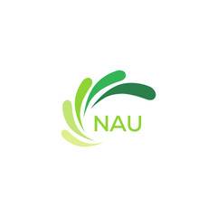 NAU Letter logo design template vector. NAU Business abstract connection vector logo. NAU icon circle logotype.

