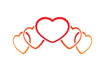 vector heart concept. five heart designs with perspective