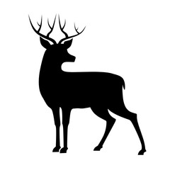 Deer silhouette icon vector. Reindeer silhouette can be used as icon, symbol or sign. Deer icon for design related to animal, wildlife or landscape