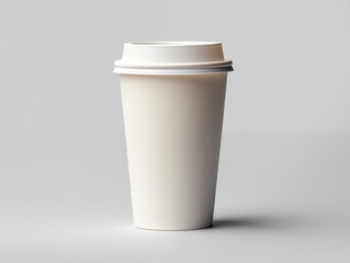 Close-up of disposable cup, mockup, take away paper cup isolated background, Generated AI