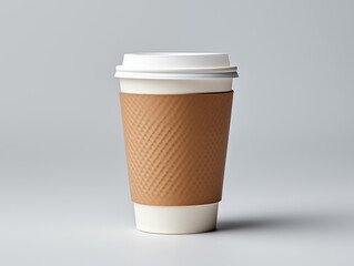 Close-up of disposable cup, mockup, take away paper cup isolated background, Generated AI