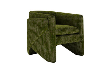 Green fabric armchair isolated on white background Furniture Collection