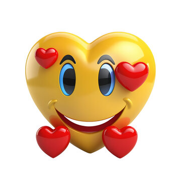 emoji 3d in love emoticon on a white background 3d render
