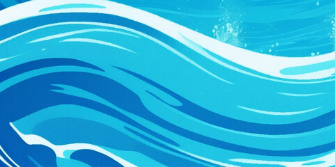 Seamless wave water ocean soft blue curve line background. Vector sea, wave, water background.