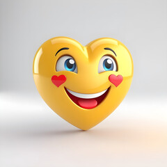 emoji 3d in love emoticon on a white background 3d render