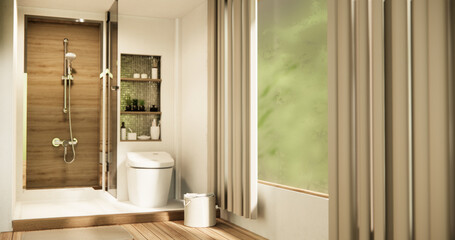 Hand washing sink in the bathroom modern japan style.