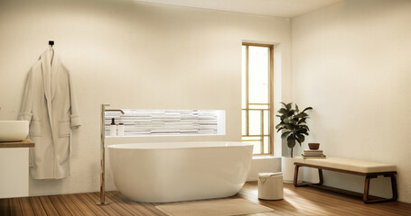 Obraz na płótnie Canvas The Bath and toilet on bathroom japanese style.