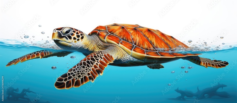 Canvas Prints Hawksbill turtle, Eretmochelys imbricata, sea turtles.