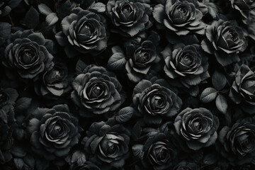 black  roses bouquet background