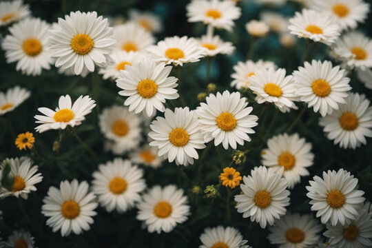 daisies in a garden background