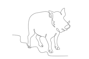 A wild boar is walking. World Wildlife Day one-line drawing
