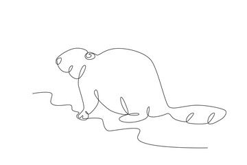 A hedgehog is walking. World Wildlife Day one-line drawing