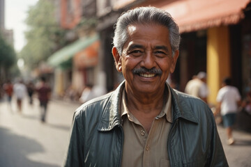 portrait of a Mexican man in the city