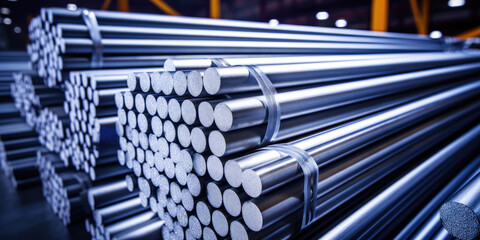 Rod wire steel bar metal storage in warehouse for construction	
