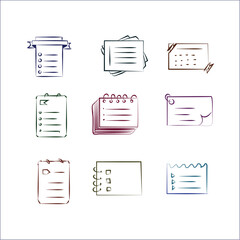 Blank reminder paper notes, planner doodle 