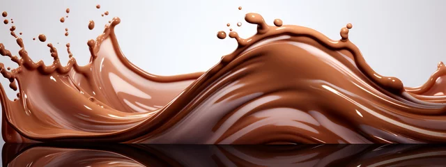 Poster Im Rahmen splash of chocolate or Cocoa. 3d illustration. © alexkich