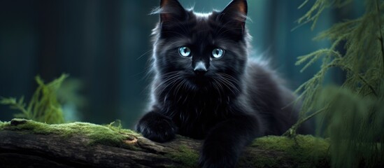 Lovely black kitty cat.