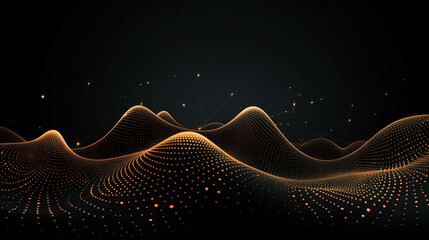 Abstract gradient wave of particles. Big data. Digital background. Futuristic illustration.