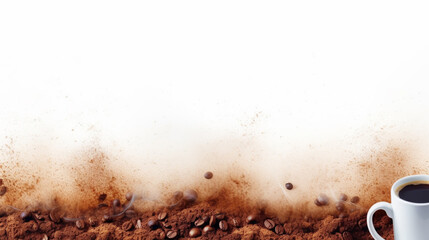 Illustration of coffee stains on white - obrazy, fototapety, plakaty