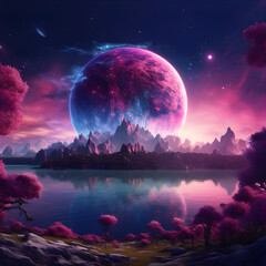  Mysterious Magical Fantasy Planet AI Artwork