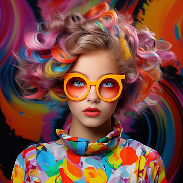 Frau Bunt mit Brille