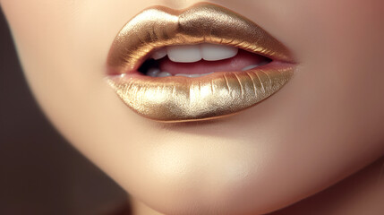 Glamorous Gold Lipstick: Elegance and Beauty in a Single Stroke