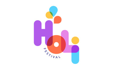 Happy Holi Festival, festival of colors. Holi logo. Colorful concept design, banner and background